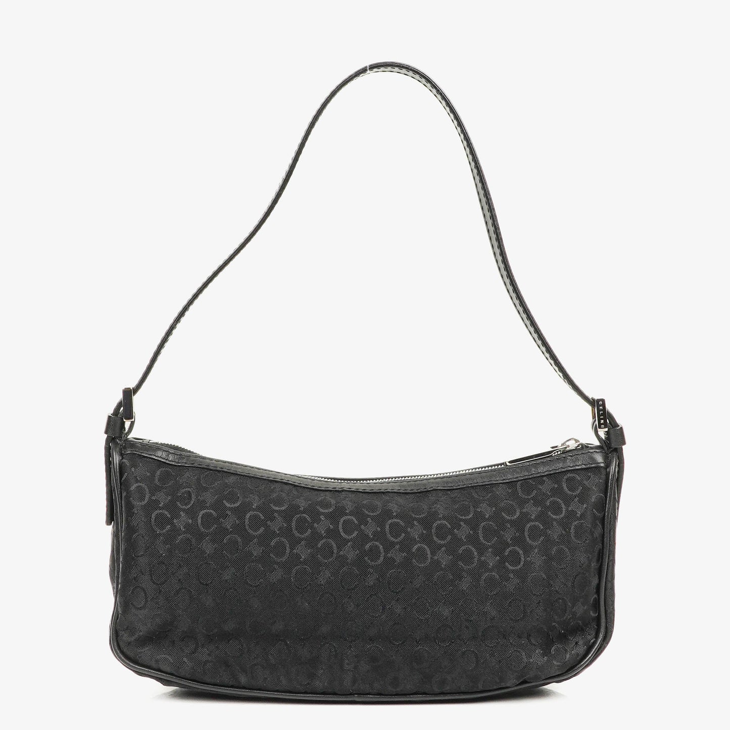 Celine C Macadam Schultertasche aus schwarzem Satin