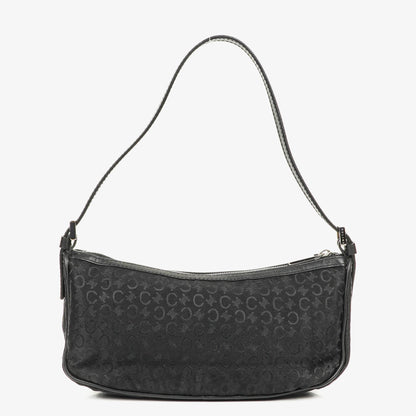 Celine C Macadam Schultertasche aus schwarzem Satin