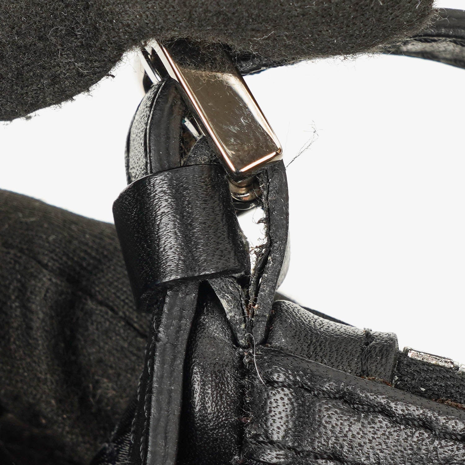 Celine C Macadam Schultertasche aus schwarzem Satin