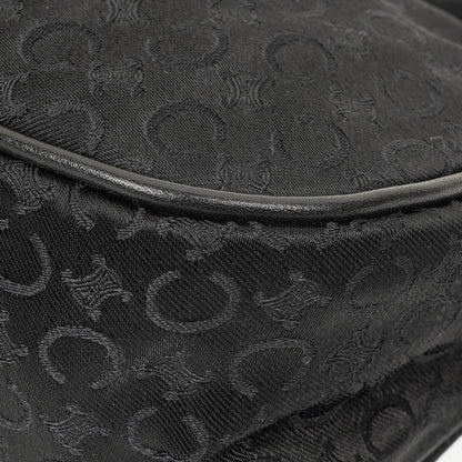 Celine C Macadam Schultertasche aus schwarzem Satin