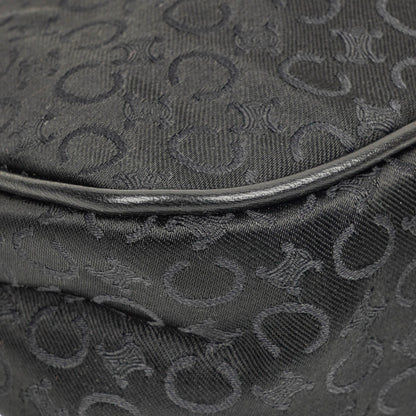 Celine C Macadam Schultertasche aus schwarzem Satin