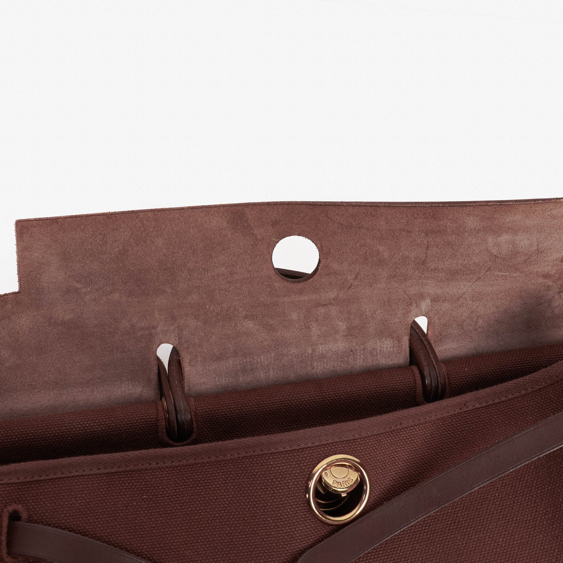 Hermès Herbag Toile Vache Hunter Havane MM 2-in-1 Tasche