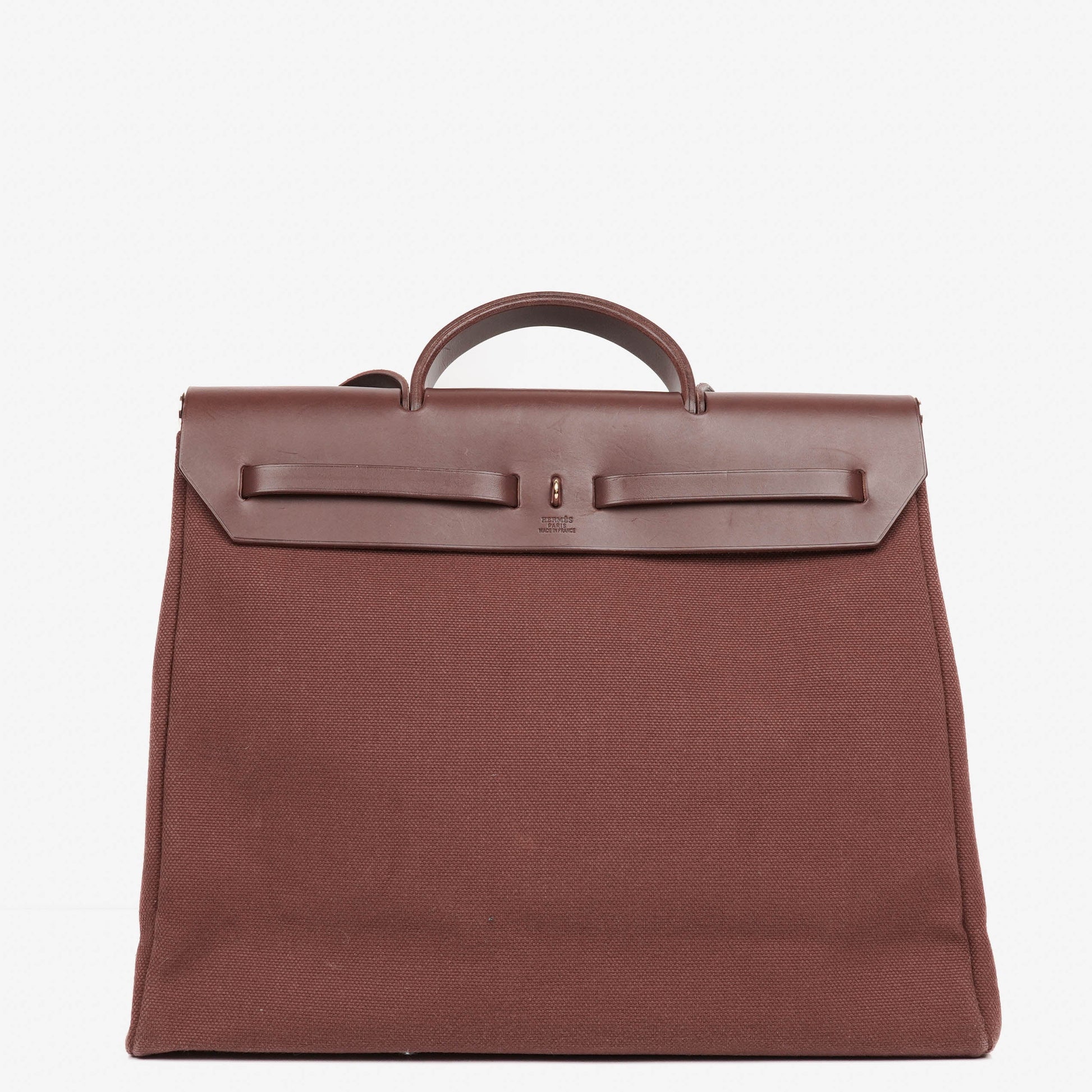 Hermès Herbag Toile Vache Hunter Havane MM 2-in-1 Tasche