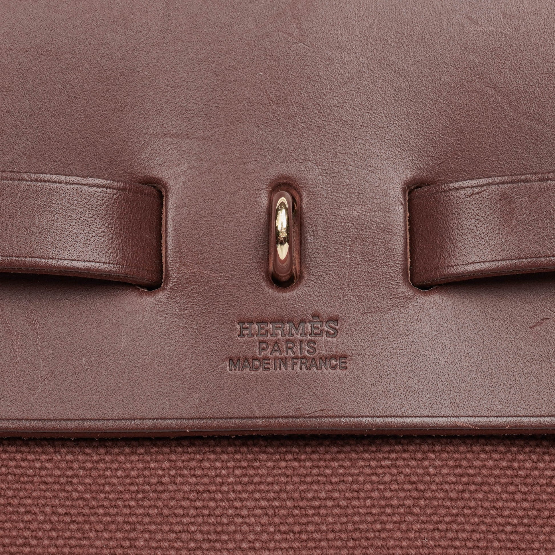 Hermès Herbag Toile Vache Hunter Havane MM 2-in-1 Tasche