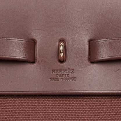 Hermès Herbag Toile Vache Hunter Havane MM 2-in-1 Tasche