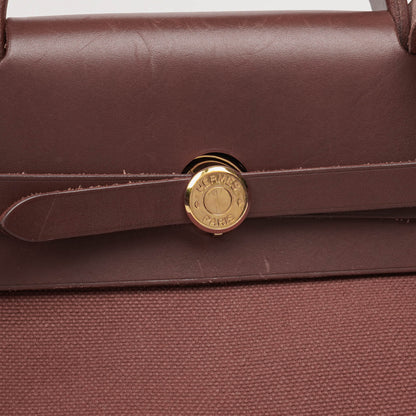 Hermès Herbag Toile Vache Hunter Havane MM 2-in-1 Tasche