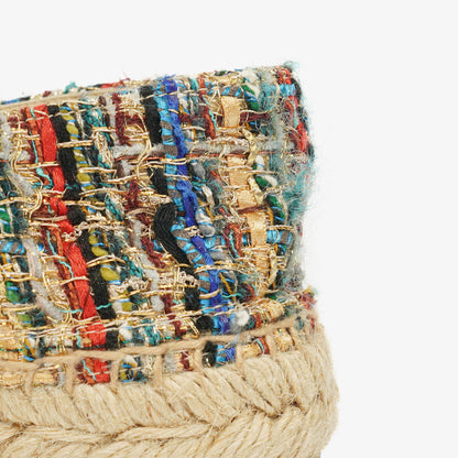 Chanel CC Espadrilles aus Tweed und Grosgrain Größe 36 Multicolor Schwarz