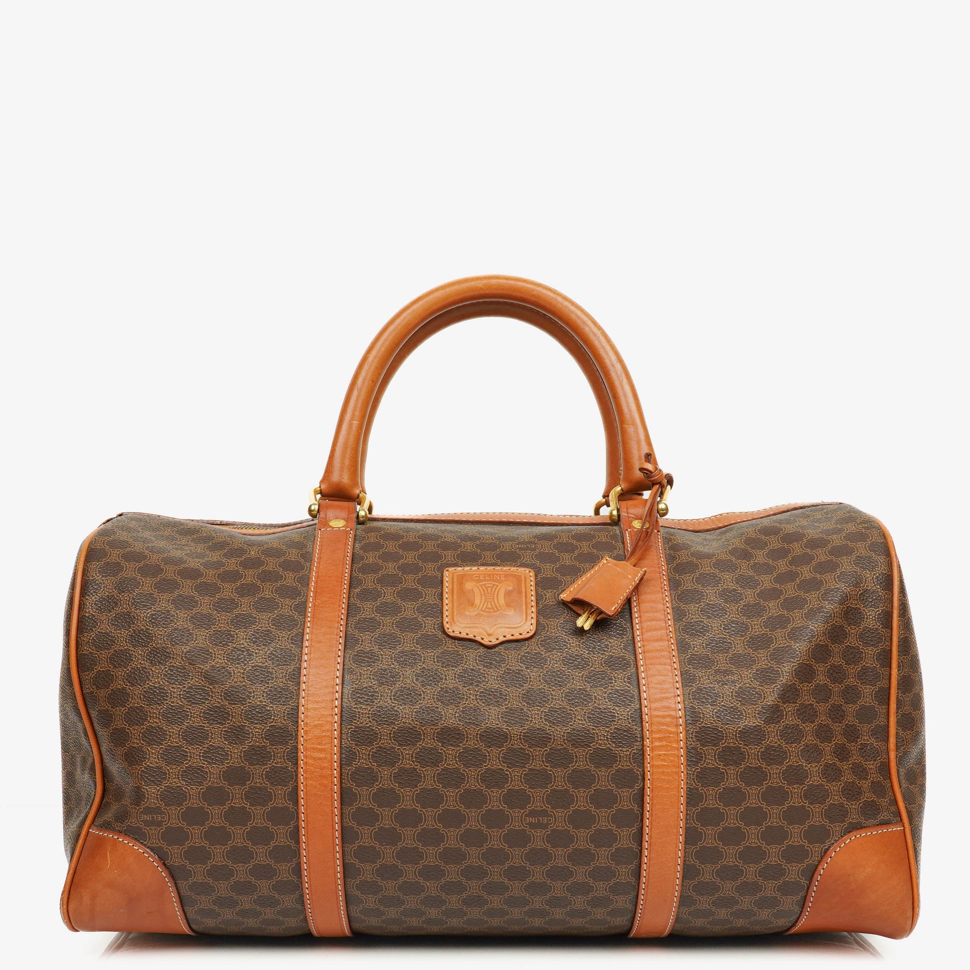 Celine Vintage Macadam Triomphe braune Reisetasche