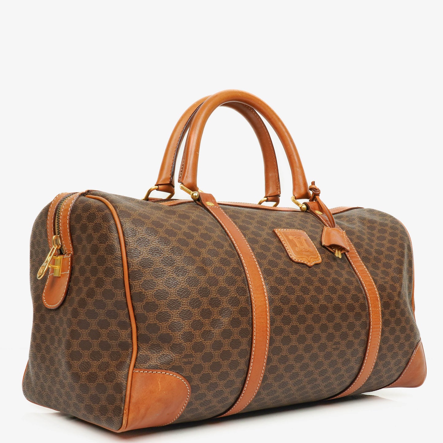 Celine Vintage Macadam Triomphe braune Reisetasche