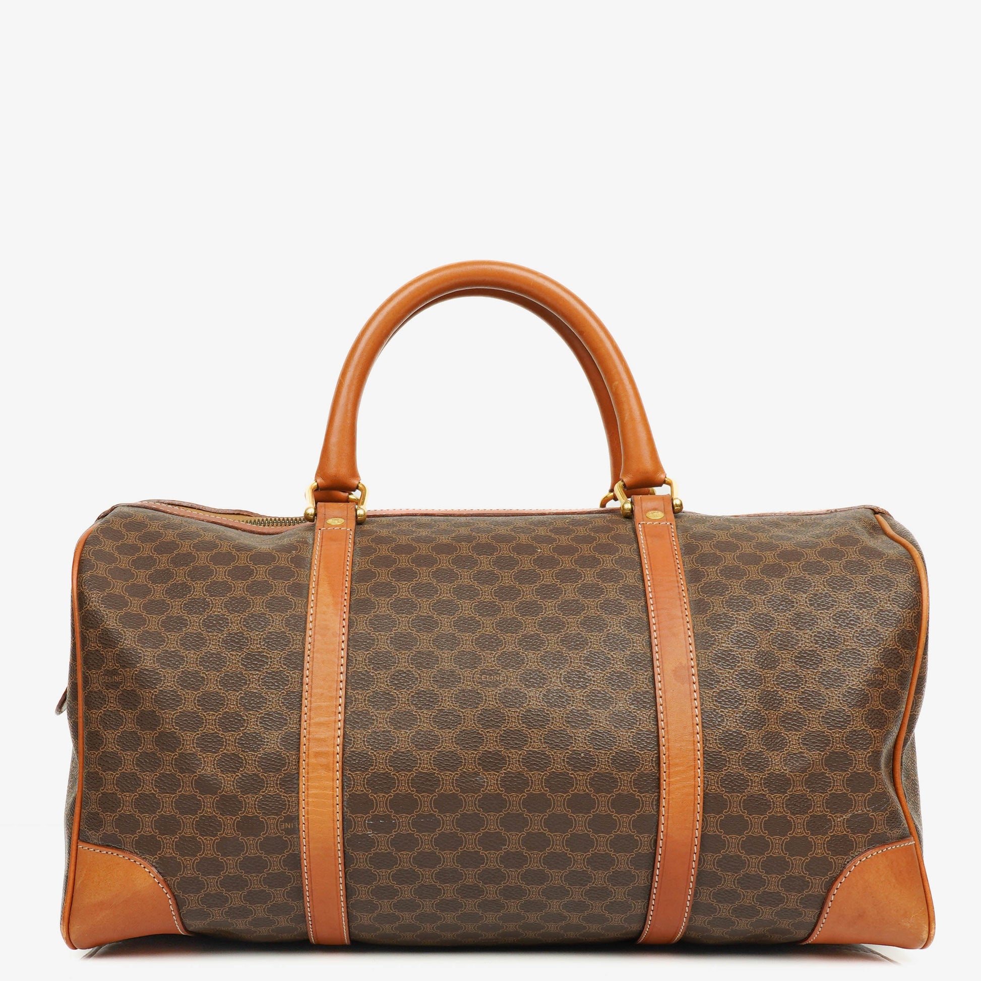 Celine Vintage Macadam Triomphe braune Reisetasche