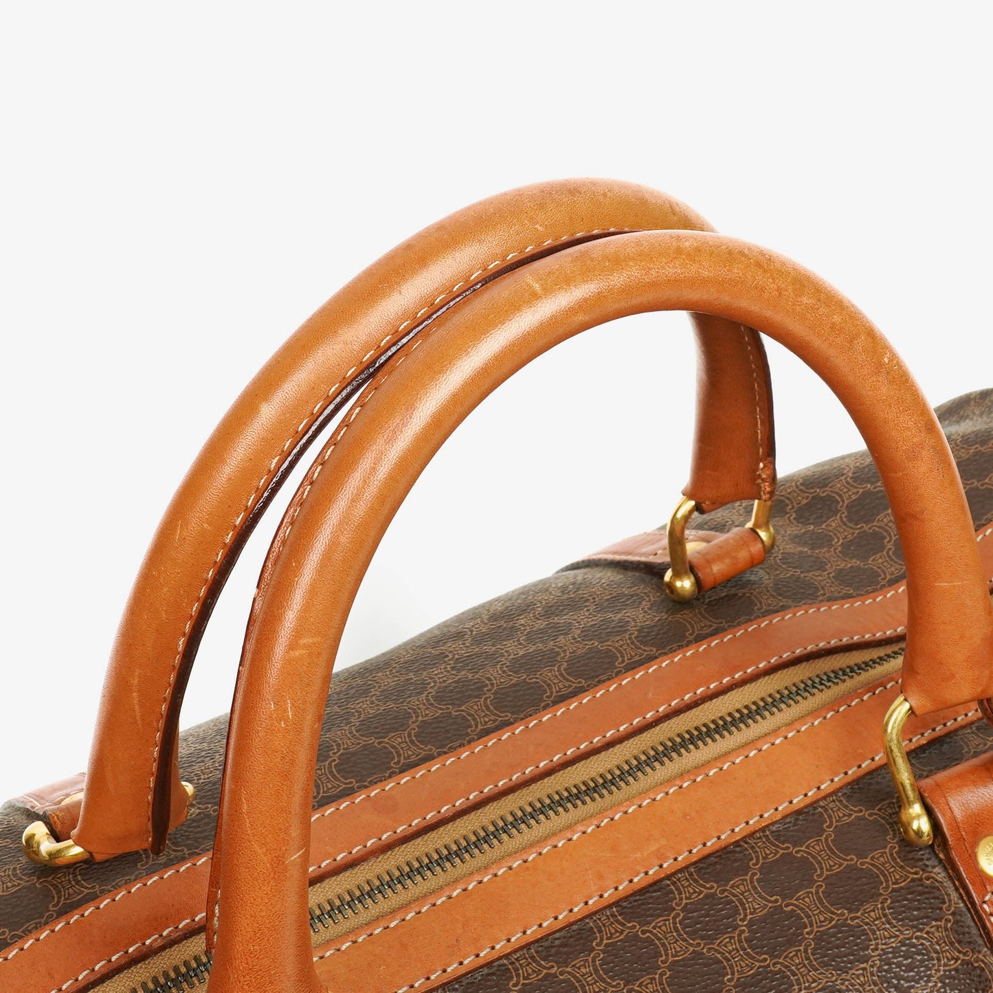 Celine Vintage Macadam Triomphe braune Reisetasche