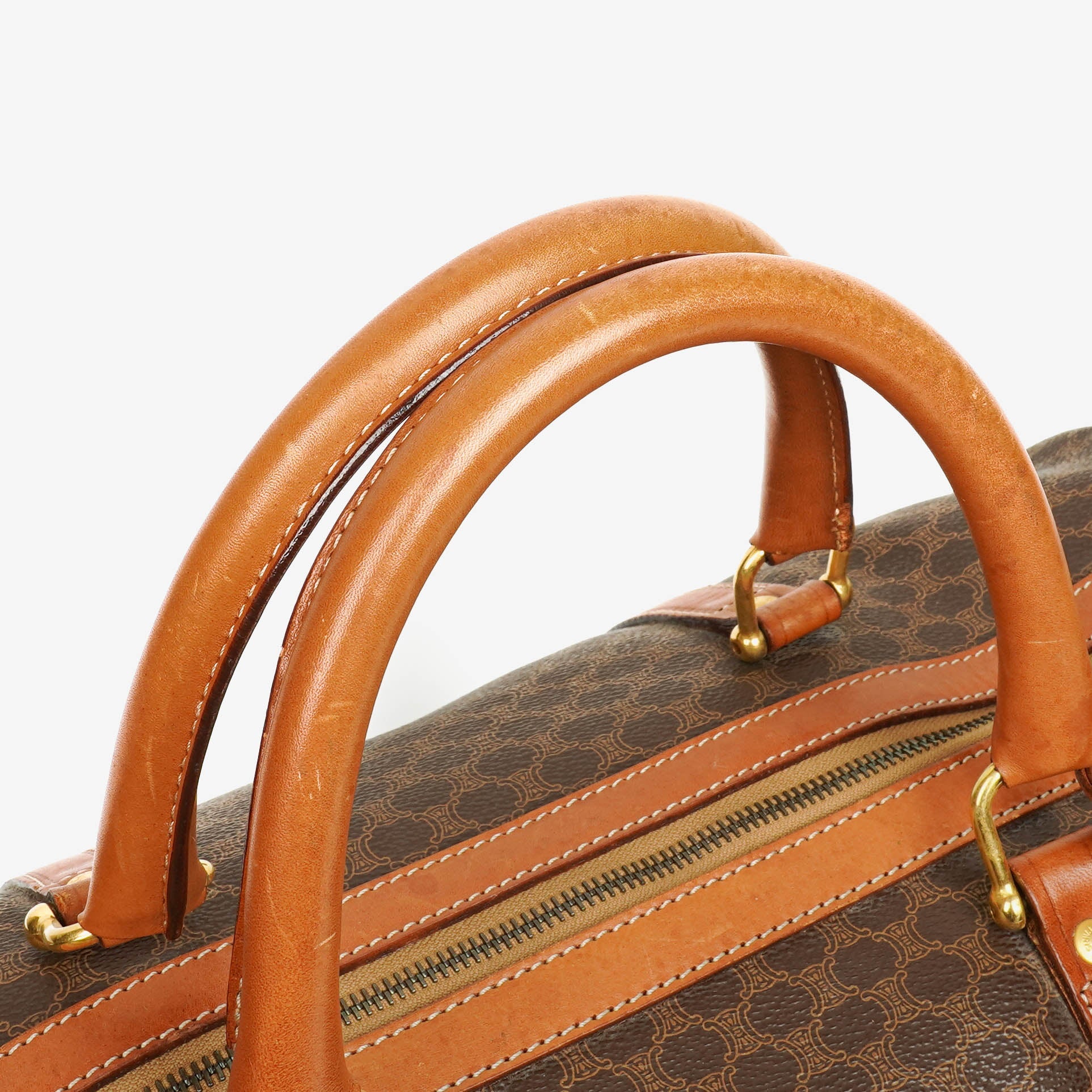 Celine Vintage Macadam Triomphe braune Reisetasche