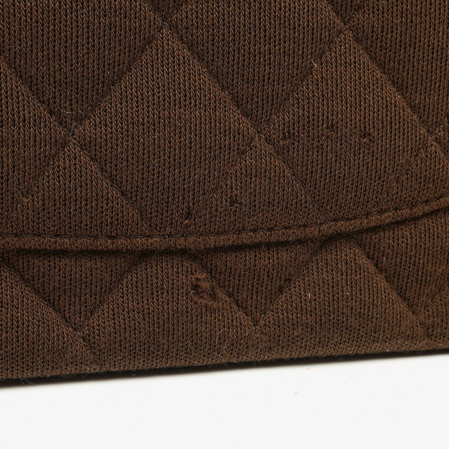 Chanel Vintage Medium Classic Double Flap Tasche aus braunem Jersey mit versilberten Beschlägen