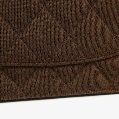 Chanel Vintage Medium Classic Double Flap Tasche aus braunem Jersey mit versilberten Beschlägen