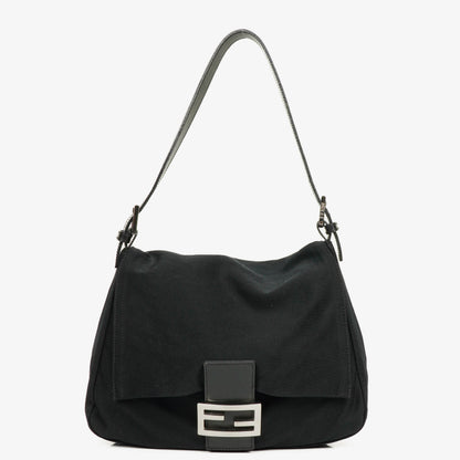 Fendi Mamma Baguette Schultertasche aus schwarzem Neopren