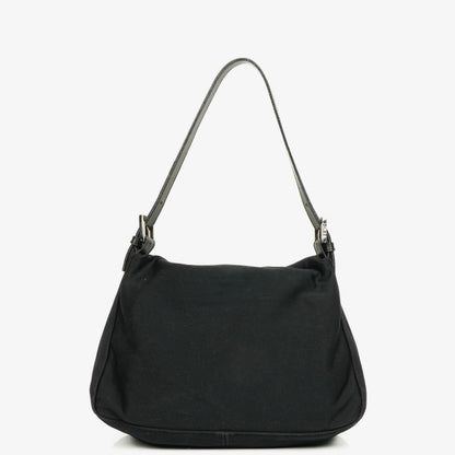 Fendi Mamma Baguette Schultertasche aus schwarzem Neopren