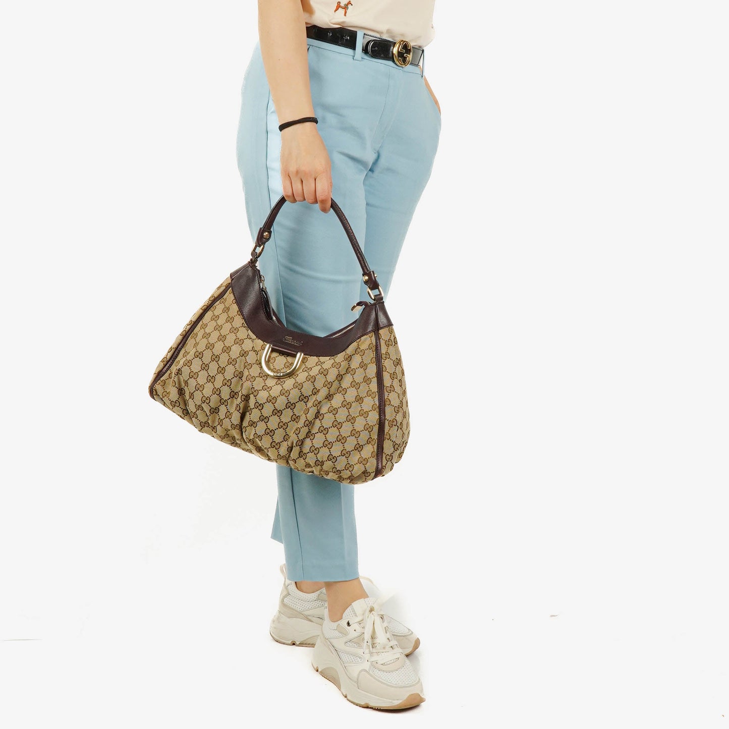 Gucci Abbey D-Ring Hobo Bag aus Monogram Canvas