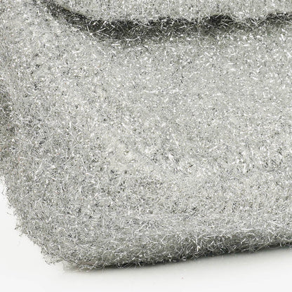 Chanel Medium Flap Bag aus silbernem gestepptem Knit Pluto Glitter