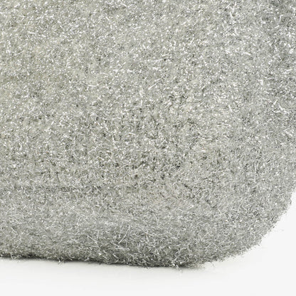 Chanel Medium Flap Bag aus silbernem gestepptem Knit Pluto Glitter