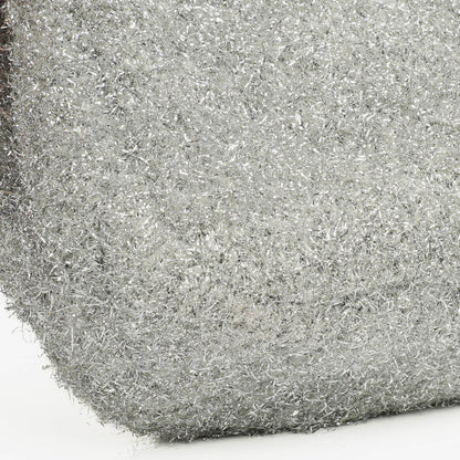 Chanel Medium Flap Bag aus silbernem gestepptem Knit Pluto Glitter