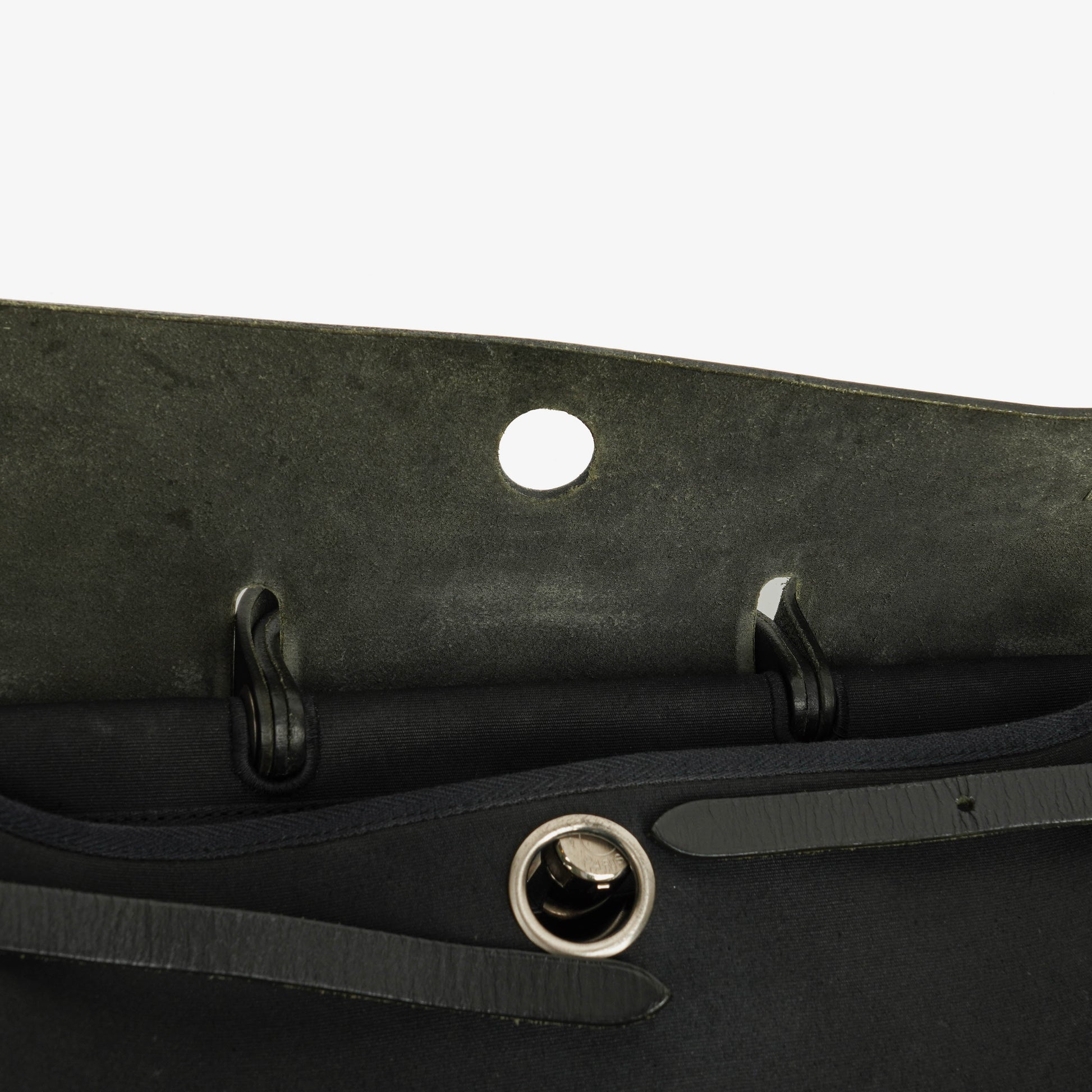 Hermès Herbag MM 2-in-1 Bag aus Canvas und schwarzem Vache Hunter