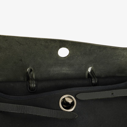 Hermès Herbag MM 2-in-1 Bag aus Canvas und schwarzem Vache Hunter