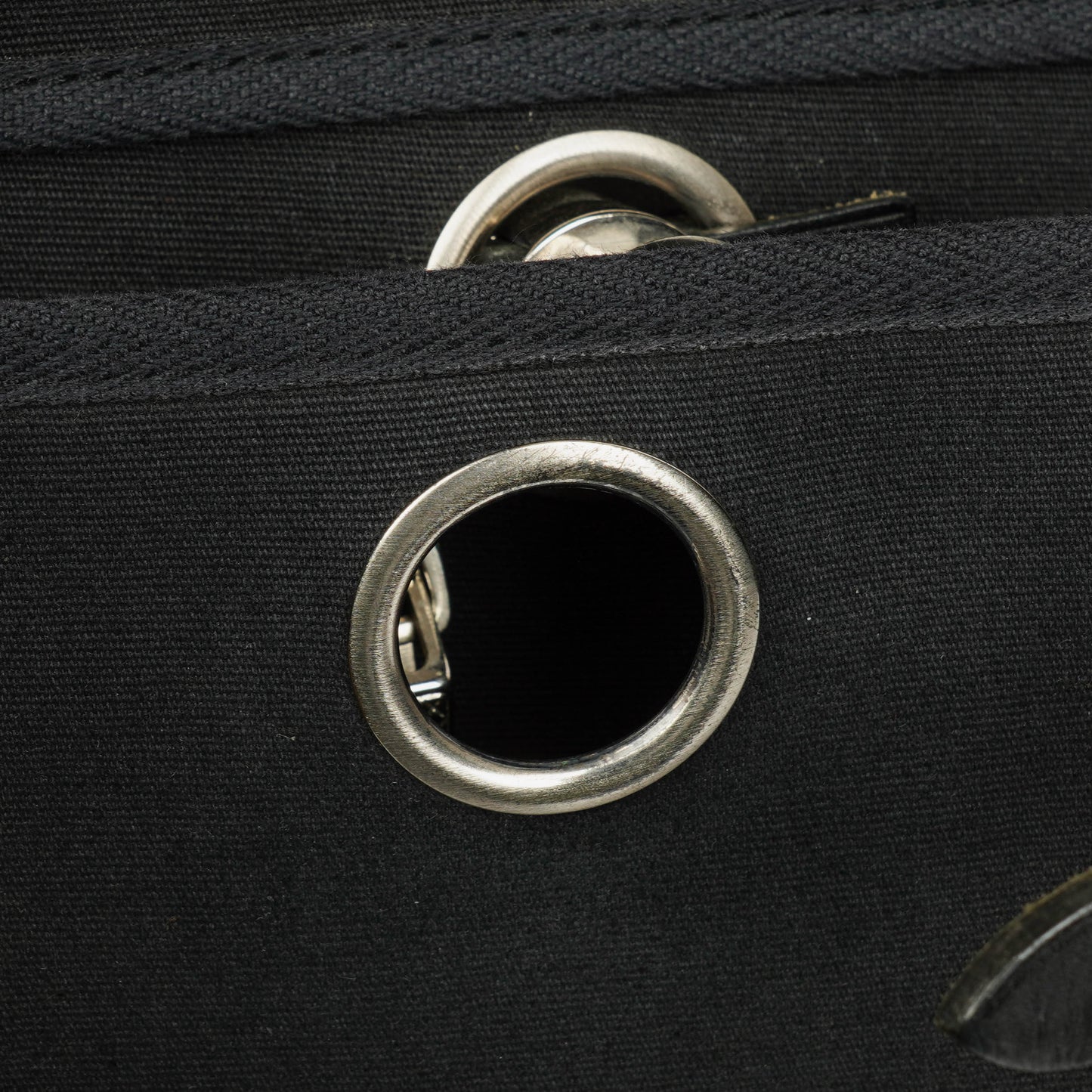 Hermès Herbag MM 2-in-1 Bag aus Canvas und schwarzem Vache Hunter