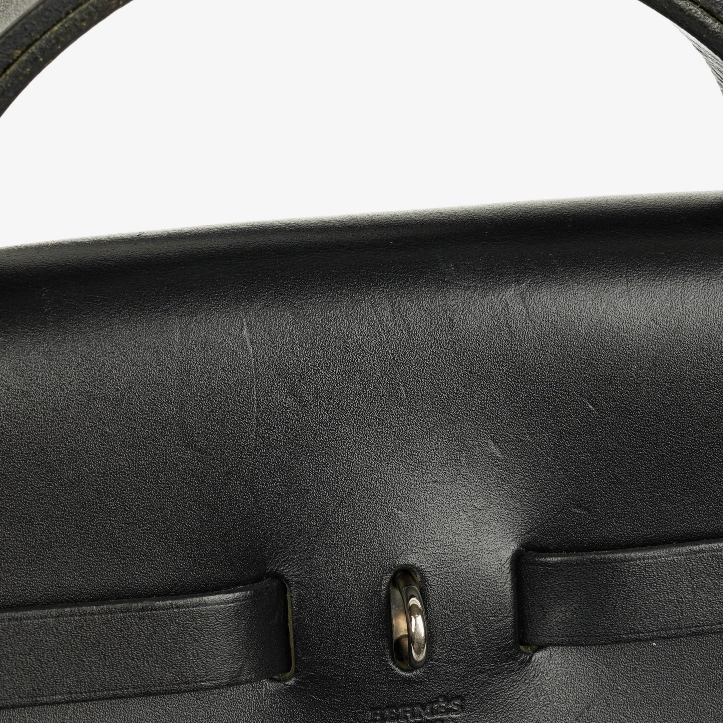 Hermès Herbag MM 2-in-1 Bag aus Canvas und schwarzem Vache Hunter