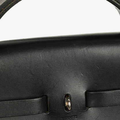 Hermès Herbag MM 2-in-1 Bag aus Canvas und schwarzem Vache Hunter