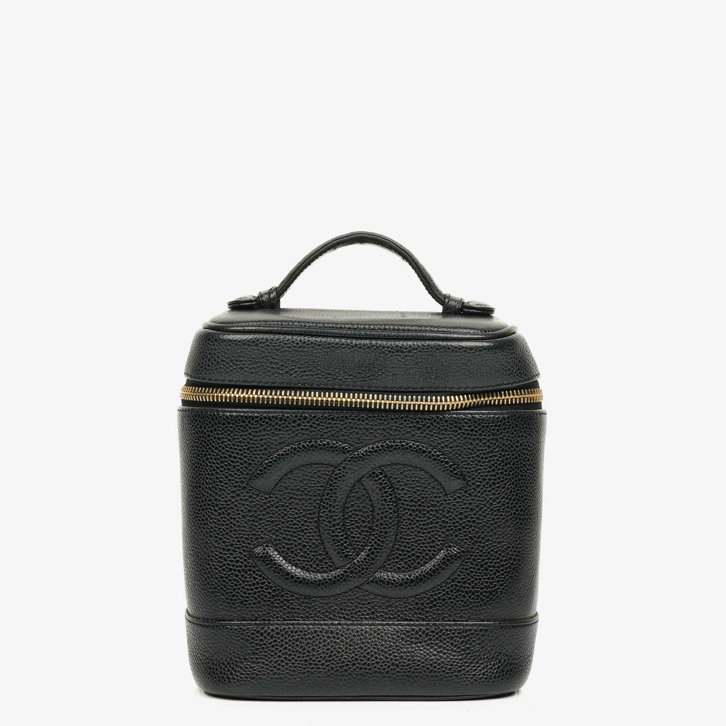 Chanel Vanity Case aus schwarzem Caviar-Leder