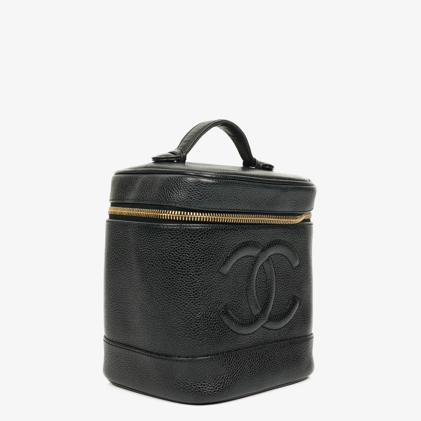 Chanel Vanity Case aus schwarzem Caviar-Leder
