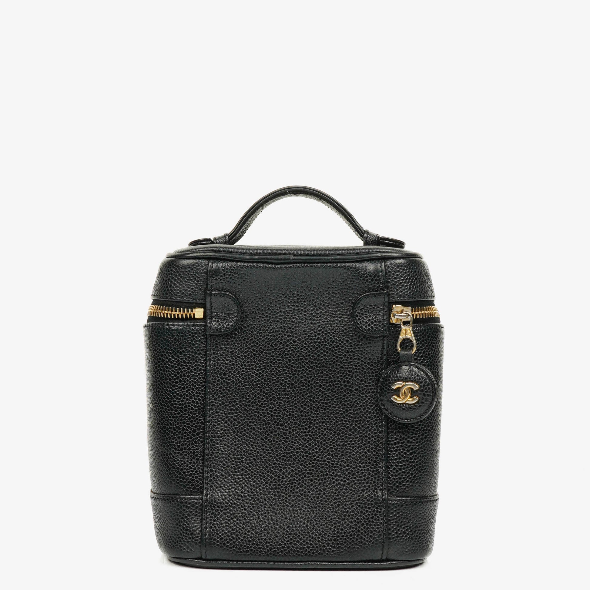 Chanel Vanity Case aus schwarzem Caviar-Leder