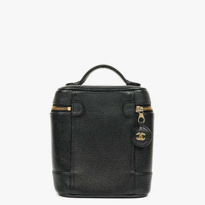 Chanel Vanity Case aus schwarzem Caviar-Leder