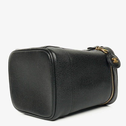 Chanel Vanity Case aus schwarzem Caviar-Leder
