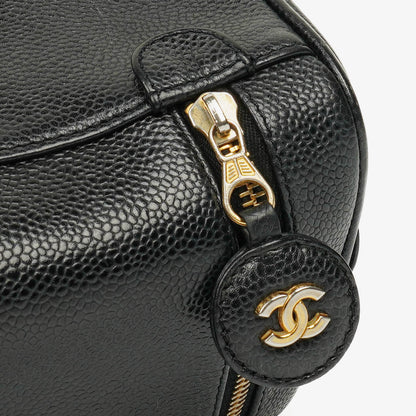Chanel Vanity Case aus schwarzem Caviar-Leder