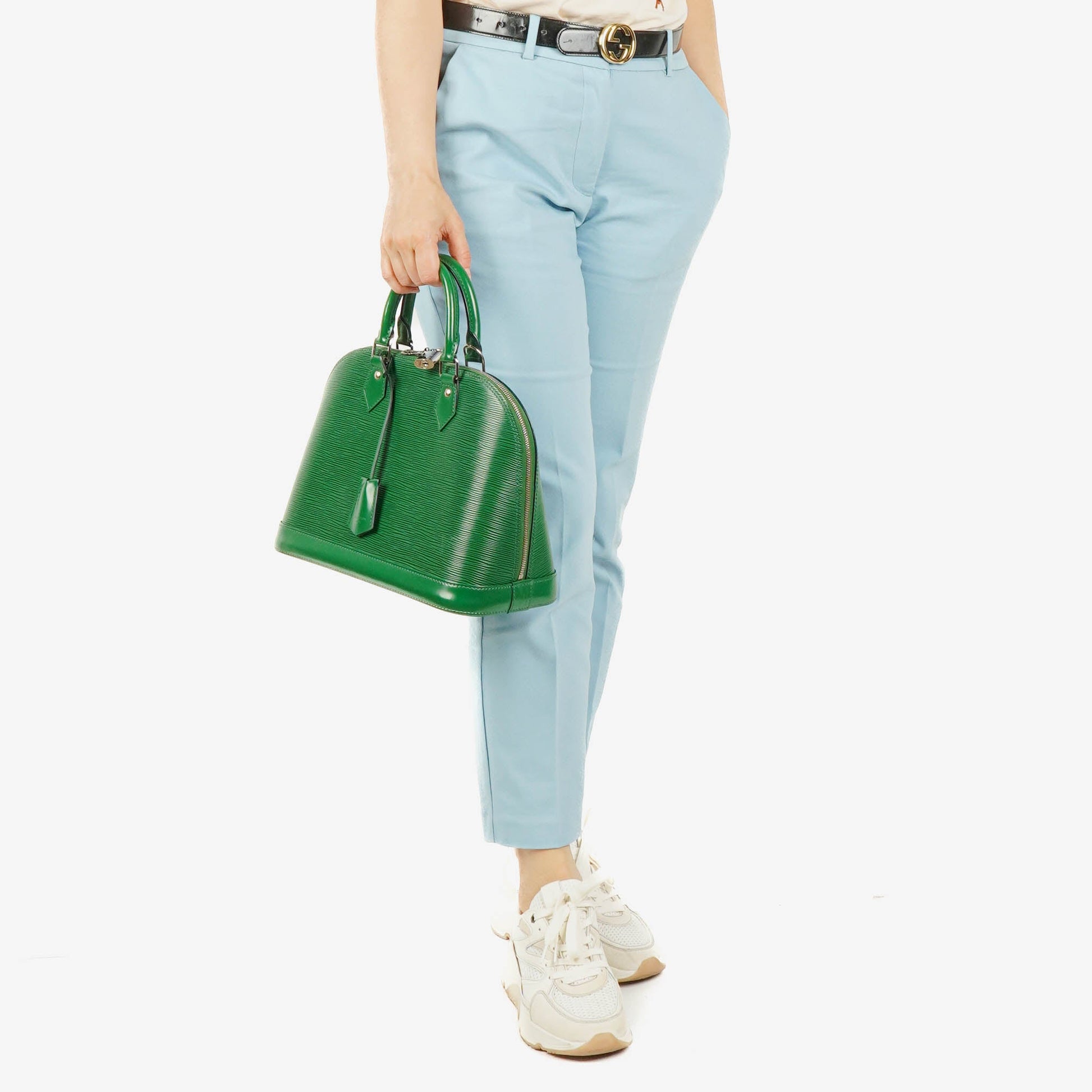 Louis Vuitton Alma PM Handtasche aus grünem Epi-Leder