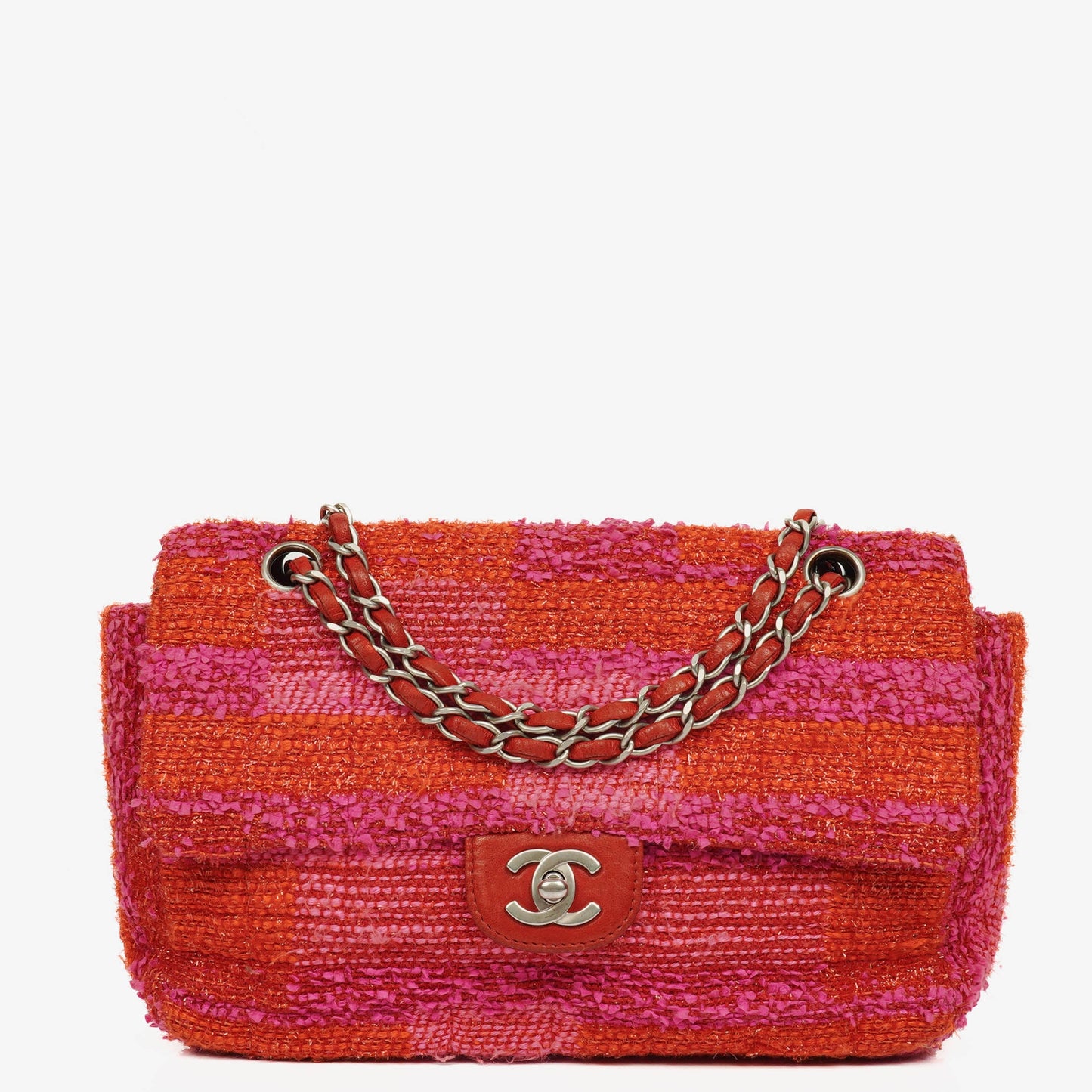 Chanel Medium Classic Single Flap Bag aus multicolor Tweed