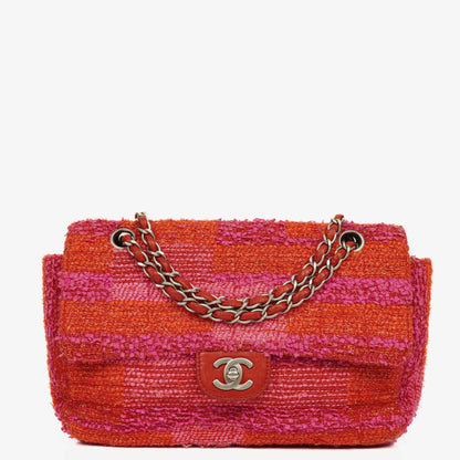 Chanel Medium Classic Single Flap Bag aus multicolor Tweed