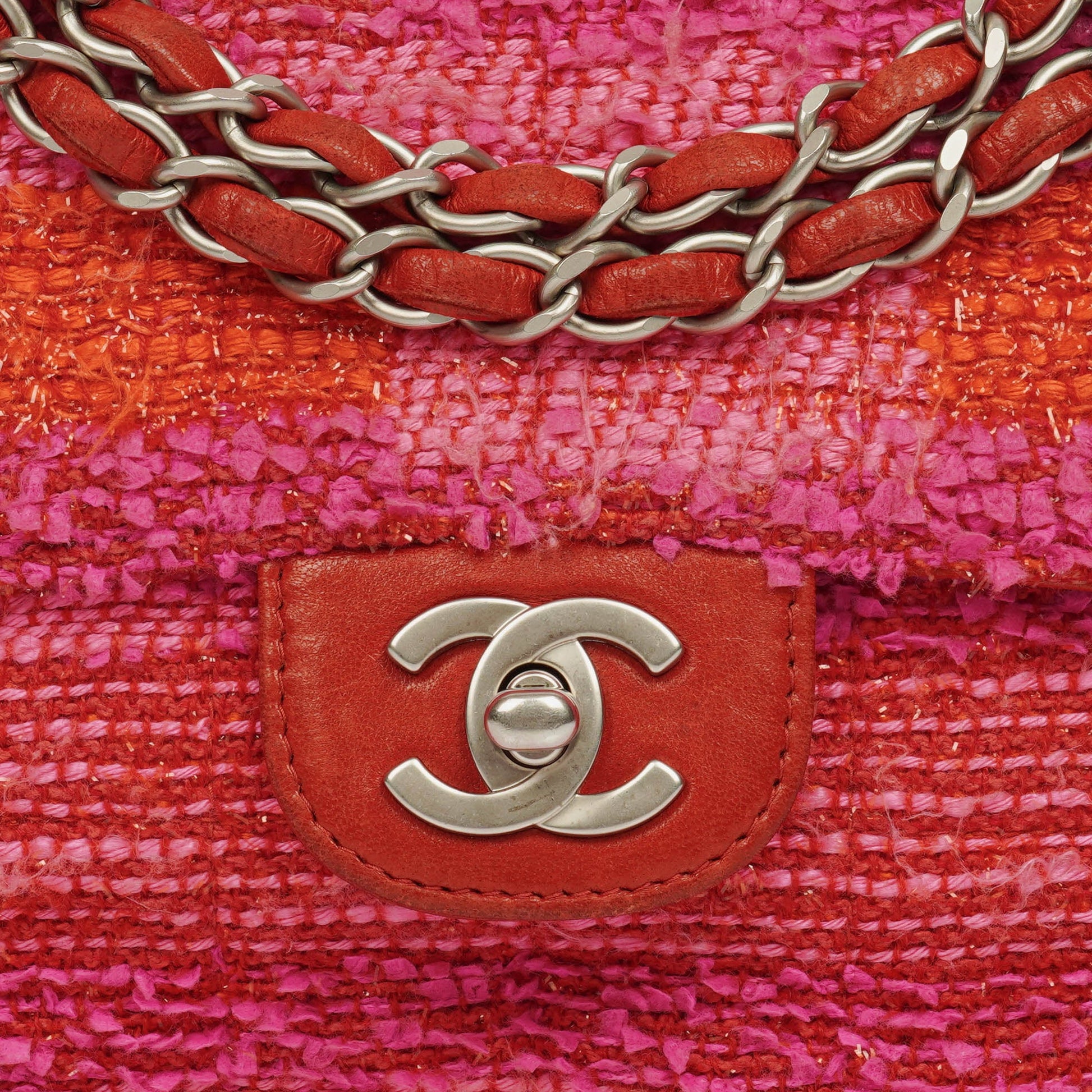 Chanel Medium Classic Single Flap Bag aus multicolor Tweed