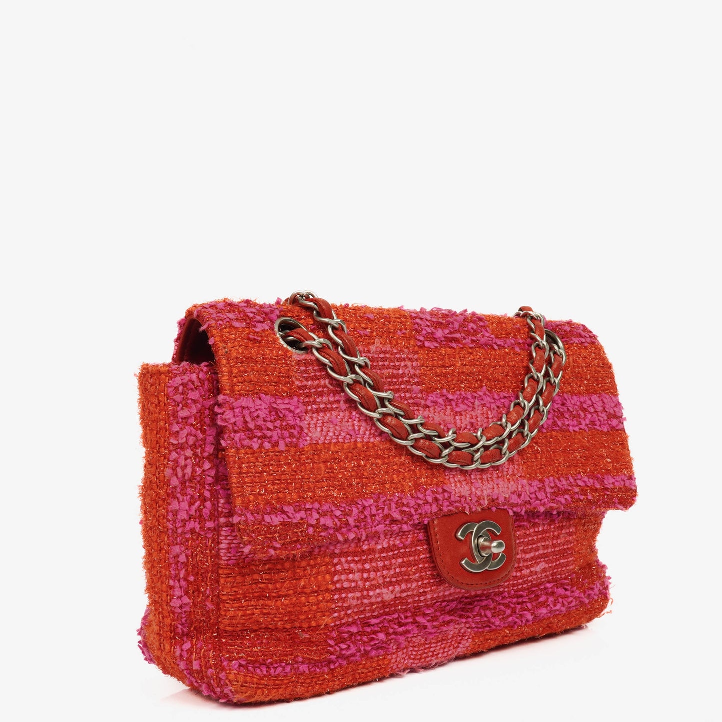 Chanel Medium Classic Single Flap Bag aus multicolor Tweed