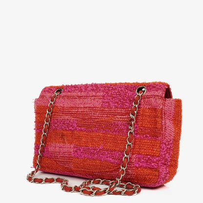 Chanel Medium Classic Single Flap Bag aus multicolor Tweed