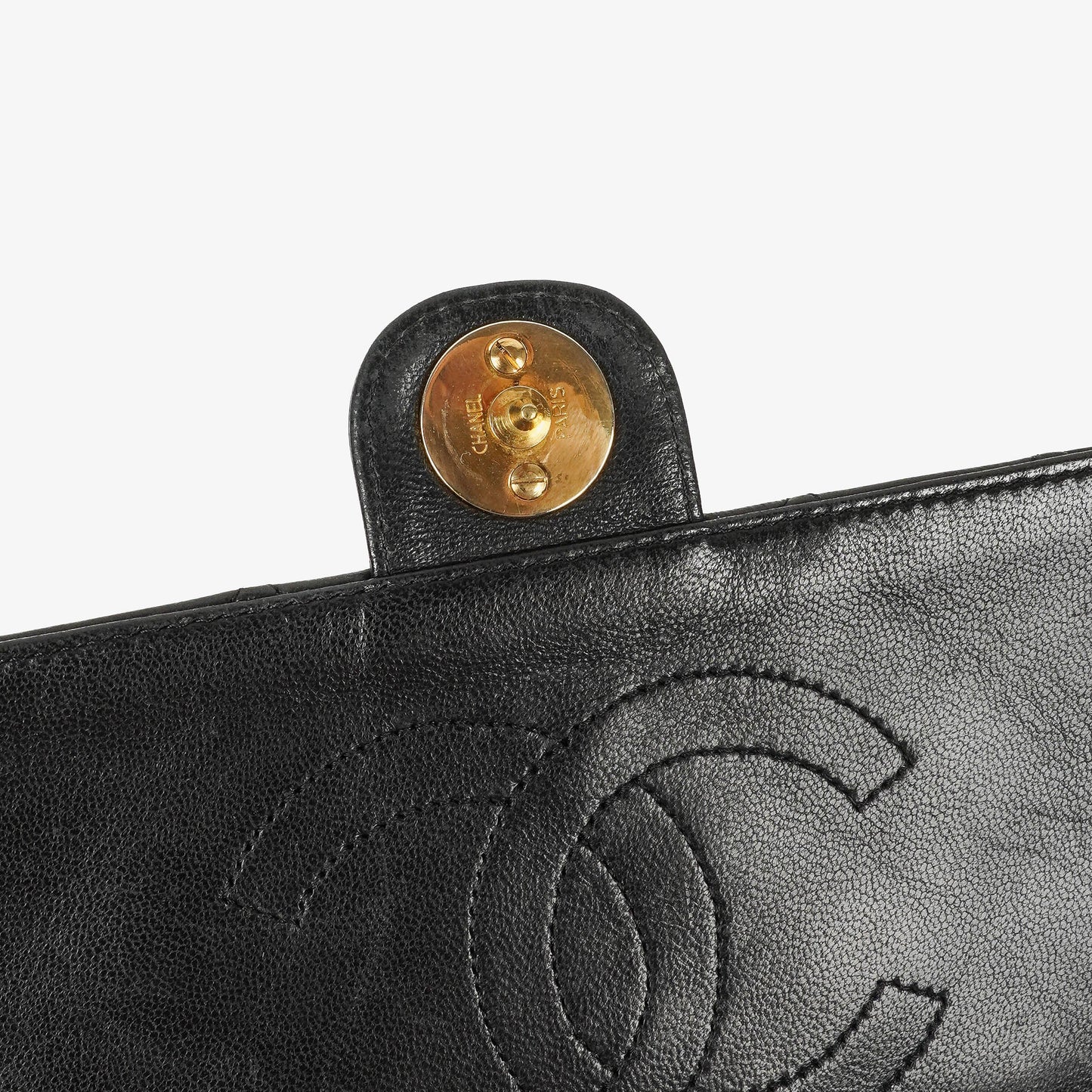 Chanel Kleine Classic Single Flap Tasche aus schwarzem gestepptem Lammleder mit 24K vergoldeten Beschlägen