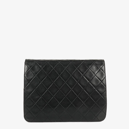 Chanel Kleine Classic Single Flap Tasche aus schwarzem gestepptem Lammleder mit 24K vergoldeten Beschlägen