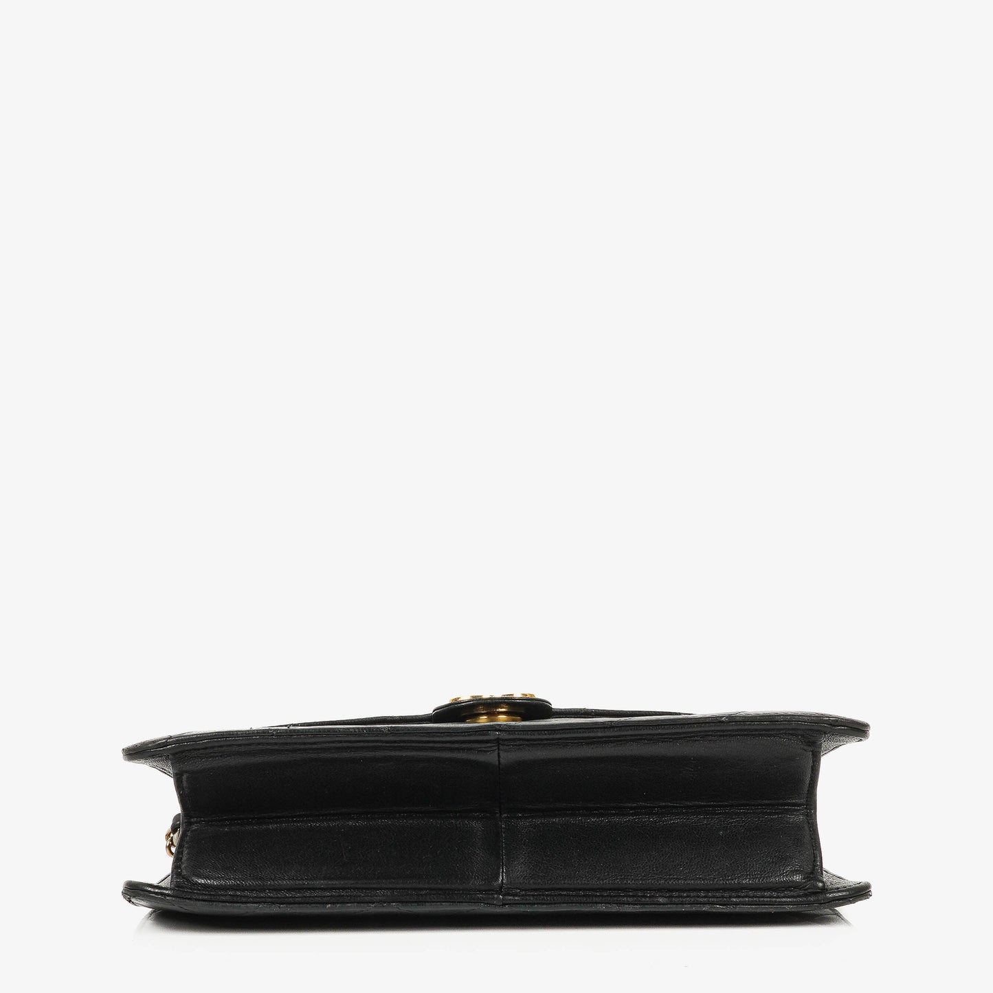 Chanel Kleine Classic Single Flap Tasche aus schwarzem gestepptem Lammleder mit 24K vergoldeten Beschlägen