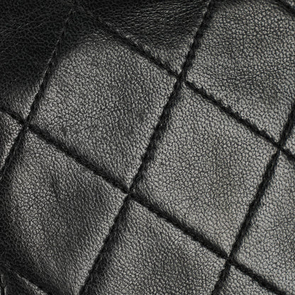 Chanel Kleine Classic Single Flap Tasche aus schwarzem gestepptem Lammleder mit 24K vergoldeten Beschlägen