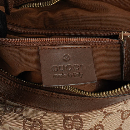 Gucci Monogram Canvas and Leather Hobo Shoulder Bag