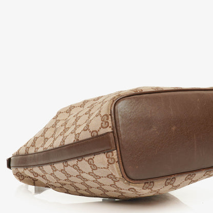 Gucci Monogram Canvas and Leather Hobo Shoulder Bag