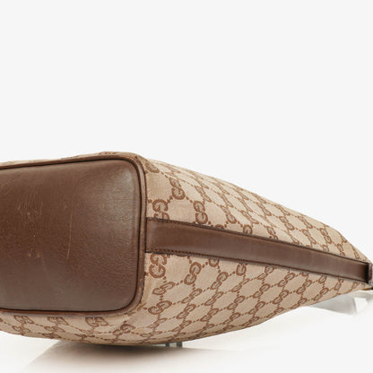 Gucci Monogram Canvas and Leather Hobo Shoulder Bag