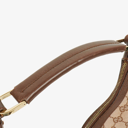 Gucci Monogram Canvas and Leather Hobo Shoulder Bag