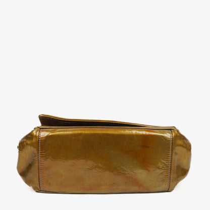 Chanel Accordion CC Flap Bag aus Lackleder